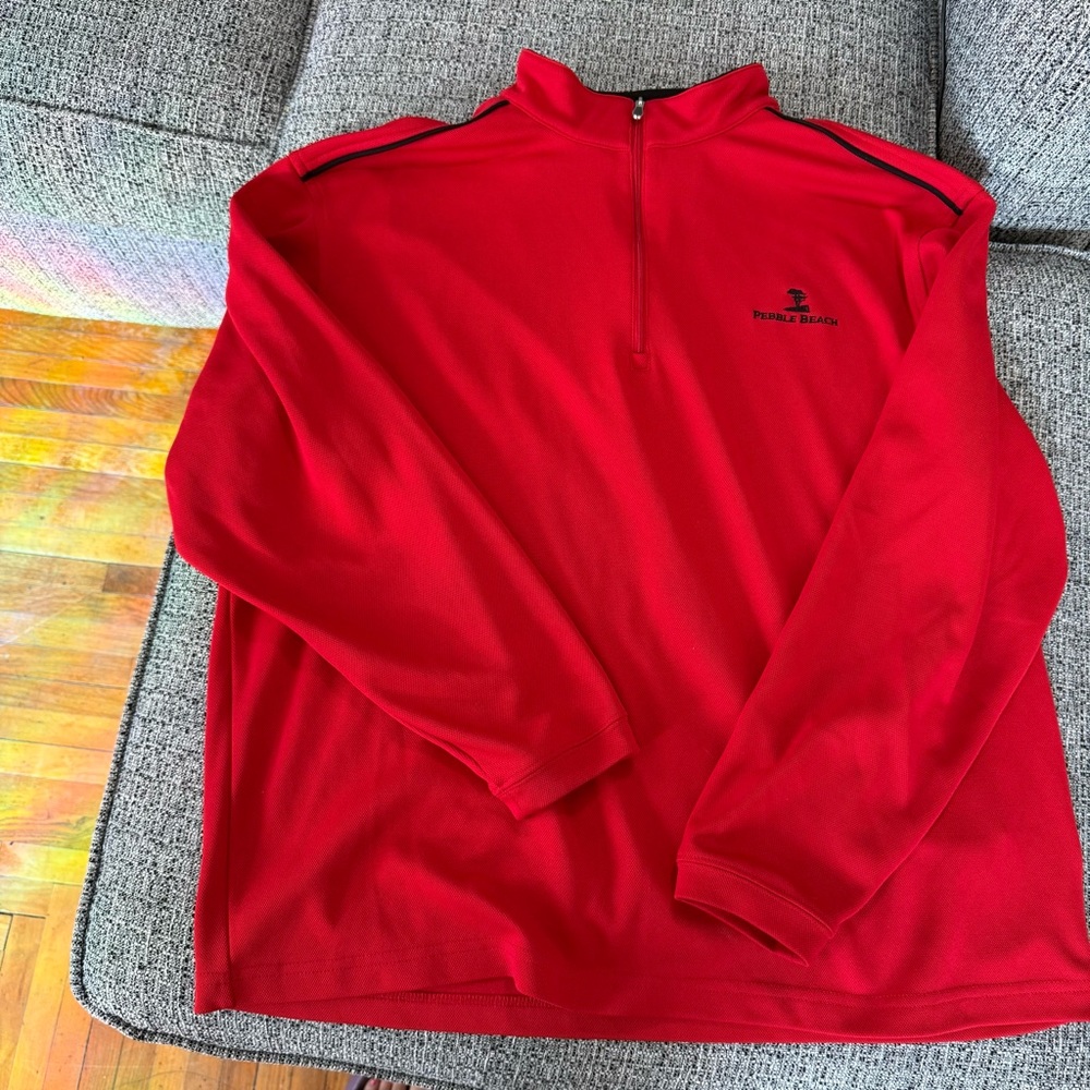 Pebble Beach Red Performance Pullover - image 1
